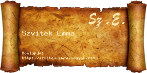 Szvitek Emma névjegykártya